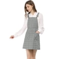 thumbnail image 3 of INSPIRE CHIC Women's Adjustable Strap Plaid Suspender Overall Dress, 3 of 6