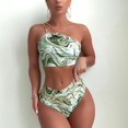 thumbnail image 3 of Womens Two Piece Swimsuits One Shoulder Print Bathing Suit High Waisted Bikini Swimwear, 3 of 8