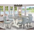 thumbnail image 2 of Pemberly Row 7-Piece Dining Set with Baby Blue Chairs and Cement Table Finish, 2 of 6