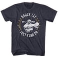 thumbnail image 1 of Bruce Lee T-Shirt Chiné Bleu Marine à Motif Cercle Éclaté, 1 of 1