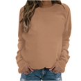 thumbnail image 1 of PEZHADA Chandails d'Automne pour Femmes en Liquidation Chandail à Col Rond pour Femmes, Chandail à Enfiler pour Femmes à Manches Longues Col Rond Chandail Uni Hauts Blouse Kaki, 1 of 4