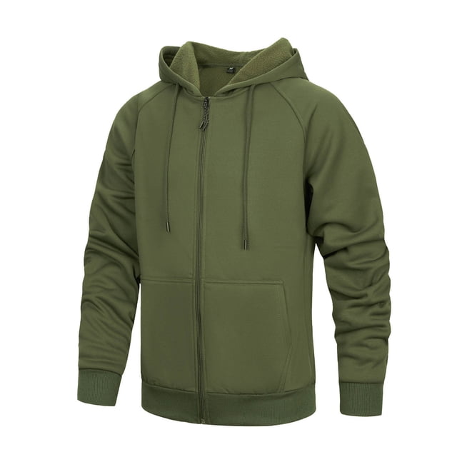 LOVZFMLL Jackets for Men's Solid Color Hooded Cardigan Loose Casual Sports Zipper Sweatshirt Jacket