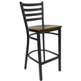 thumbnail image 1 of Bowery Hill Contemporary 29" Ladder Back Bar Stool in Mahogany, 1 of 9