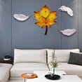 thumbnail image 2 of simhoa 30cm large modern unique leaves wall clock, battery operated wall clock, bedroom Maple Leaf, 2 of 7