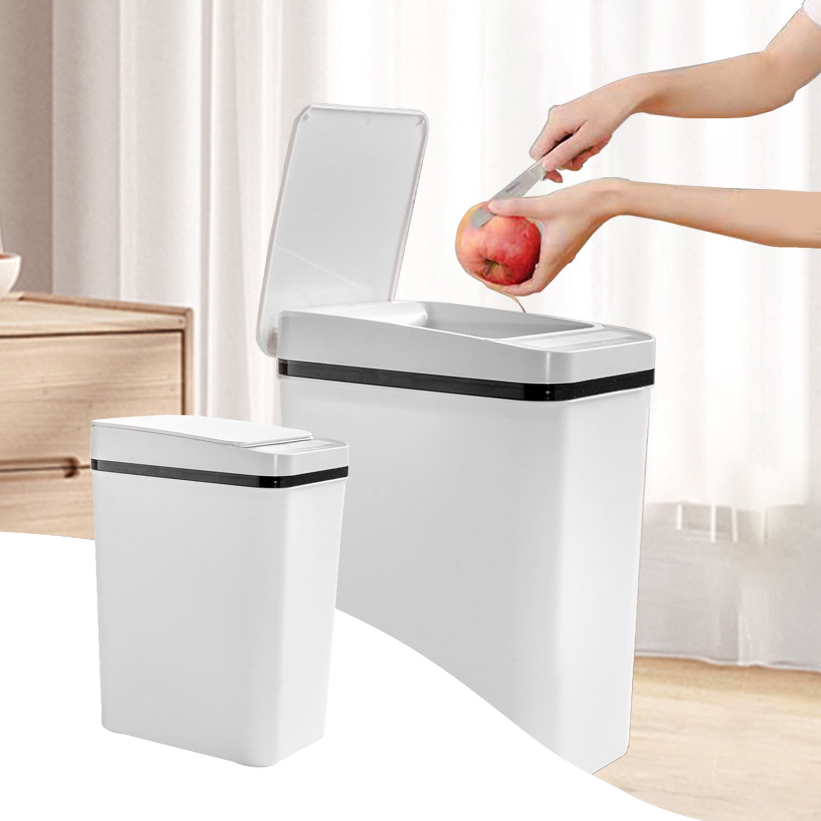 EGNMCR Bathroom Smart Trash Can Touchless Trash Can With Lid, Intelligent Induction Trash Bin, Large Capacity 12L For Laundry Living Room smart trash can