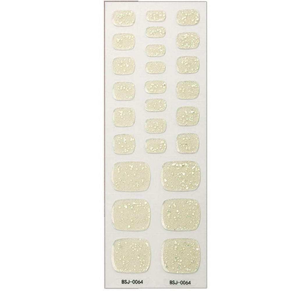 MesaSe Gel Nail Toe Strips Semi Cured Full Cover Gel Nail Sticker Manicure Decals