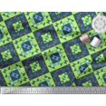 thumbnail image 2 of Soimoi Green Cotton Cambric Fabric Check & Geometric Print Fabric by the Yard 42 Inch Wide, 2 of 5