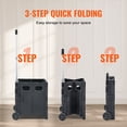 thumbnail image 4 of VEVOR Chariot Utilitaire Pliable, Capacité de Charge de 80 Lb, Caisse à Roulettes Portative Pliable avec Poignée Télescopique Durable et Robuste et 2 Roues pour Voyage Magasinage Déménagement Bagages Usage au Bureau, Noir, 4 of 9