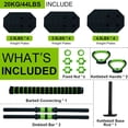 thumbnail image 2 of YUSAZENS 44LB Four In One Polygonal Dumbbell Set Sand Filled PVC Iron Structure Multi Use Home Workout Equipment Green, 2 of 6