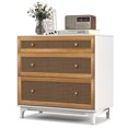 thumbnail image 1 of Costway Commode en Rotin à 3 Tiroirs Armoire Moderne Coffre Rangement Salon Entrée, 1 of 10