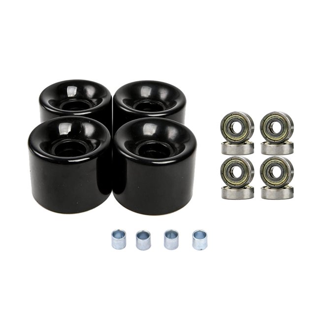 koolsoo Longues Roues de Remplacement pour Planche Qualité Professionnelle Noir Or Housse