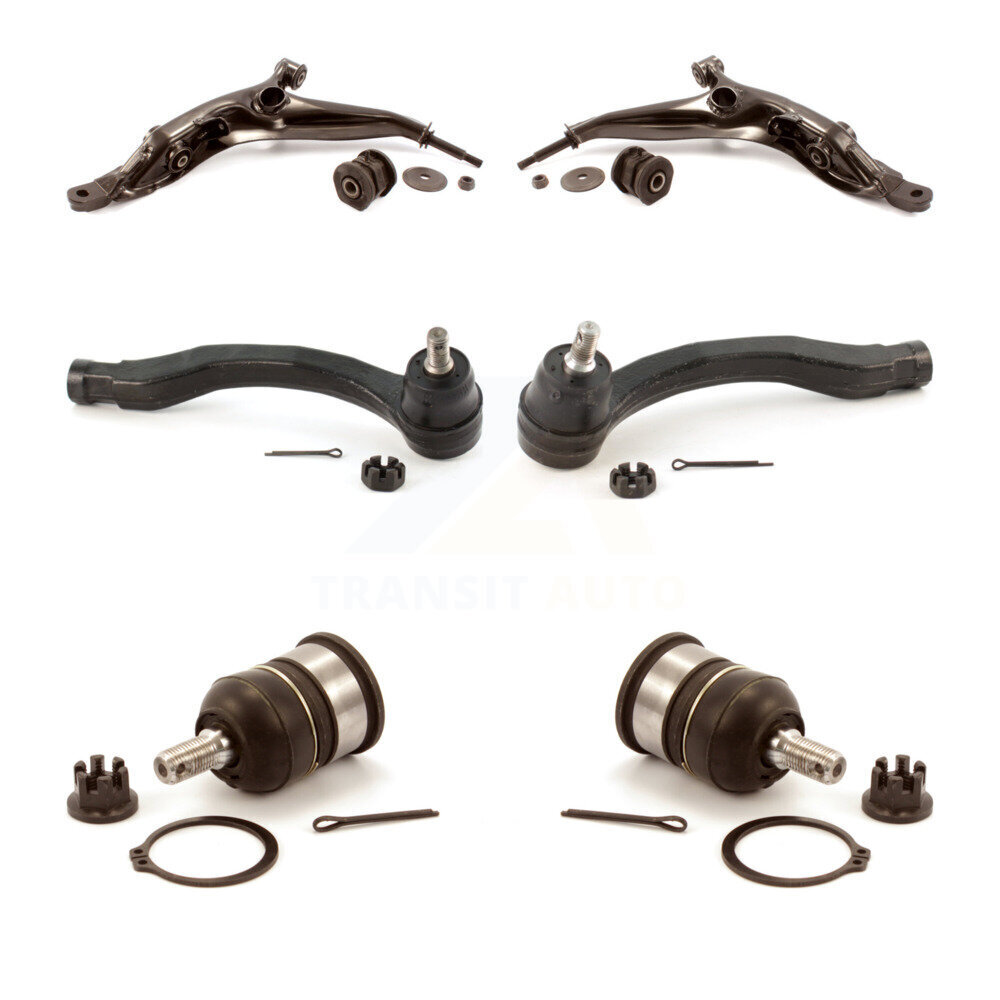 TOR Front Suspension Control Arm with Tie Rod End and Ball Joint Kit (6Pc) for Car 1997-2001 Honda CR-V - Left Right Side (Driver Passenger) KTR-103999