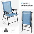 thumbnail image 2 of Gymax Set of 2 Patio Folding Chairs Outdoor Portable Pack Lawn Chairs w/ Armrests Blue, 2 of 7