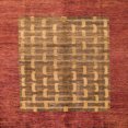 thumbnail image 1 of Ahgly Company Tapis d'Intérieur Carré Abstrait Orange, 4 Pieds Carré, 1 of 6