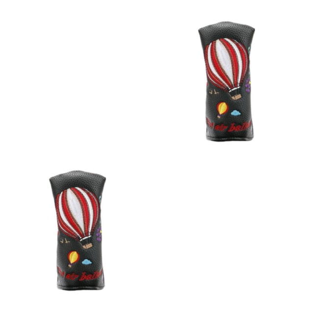 Maytalsory PU Leather Golf Club Head Covers Easy To And Exceptional Durability High black 2Set