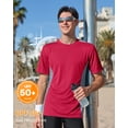 thumbnail image 4 of Charmo Mens UPF 50+ Swim Shirts Quick Dry Short Sleeve Swimsuit Tops Sun Protection Running Sufring Rash Guards, 4 of 9