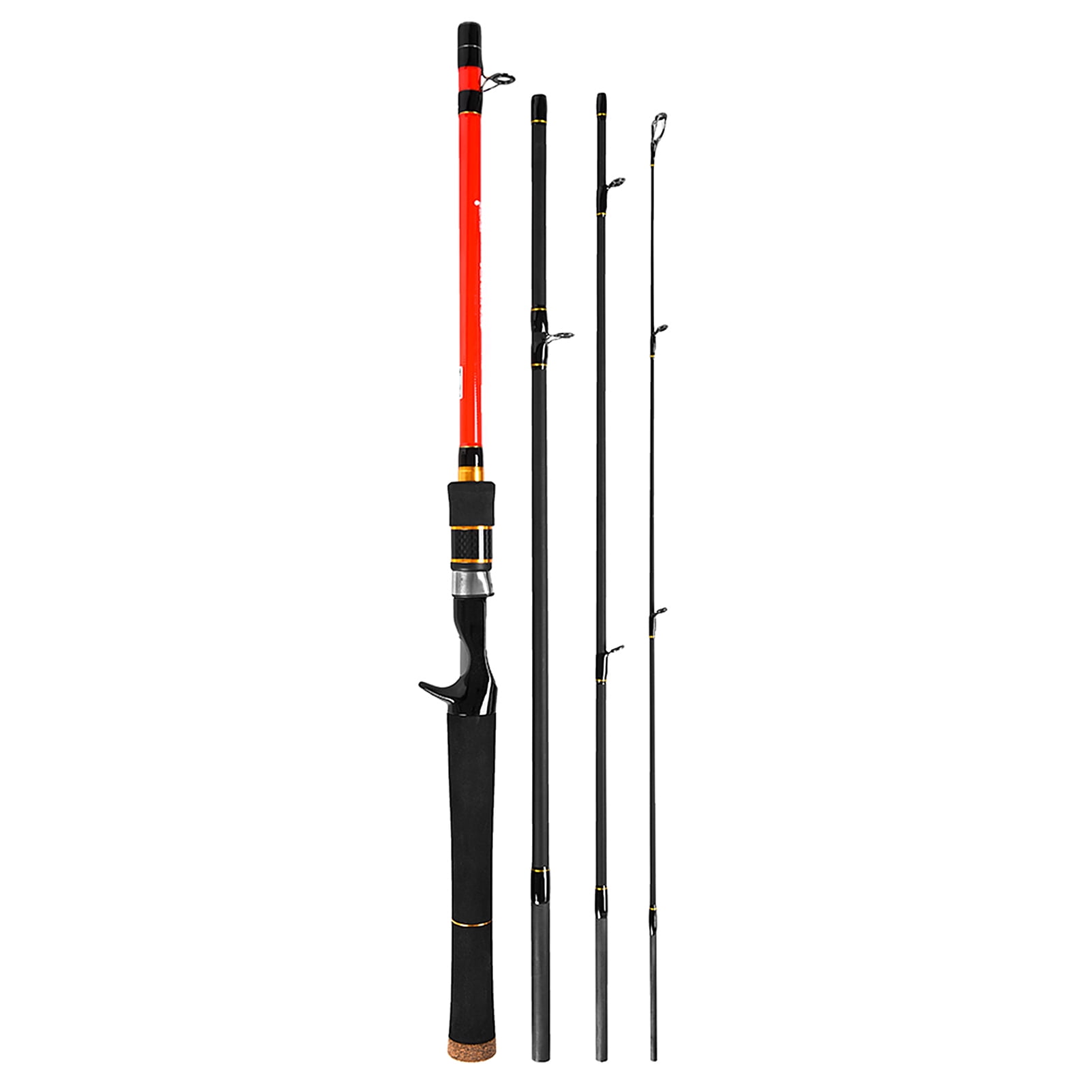 1.8m / 1.98m / 2.1m Spinning Casting Fishing Rod 4 Sections High Carbon Rods Fishing Tackle