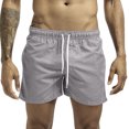 thumbnail image 1 of Plebaso Men's Beach Shorts Lightweight Casual Shorts Solid Color Drawstring Summer Shorts with Pockets, 1 of 5