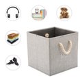 thumbnail image 2 of Elegant Design, Multi-purpose Bin, Foldable Fabric Storage Cube Bins for Home Closet Organizer, Premium Material and Sturdy Handles, Compatible with Kallax Shelf Unit, Grey, Set of 2, 2 of 5