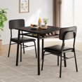 thumbnail image 1 of Garvee Small Dining Table Set for 2, 3-Piece Square Kitchen Table with 2 Upholstered Chairs, Black, 1 of 9