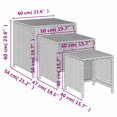 thumbnail image 4 of vidaXL Nesting Tables 3 Pieces Black Poly Rattan Indoor / Outdoor, 4 of 5