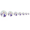 thumbnail image 2 of 1400 Pcs/ss 6 Gemmes Rondes Plates en Verre Cristal Dos en Résine Strass Gemmes Blanc AB Acrylique, 2 of 7