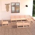 thumbnail image 1 of vidaXL 8 Piece Garden Lounge Set Solid Pinewood, 1 of 5