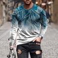 thumbnail image 1 of TIMIFIS Men's Long Sleeve Cotton T-Shirt Graphic Printed Shirts Tops-NavyFall, 1 of 5