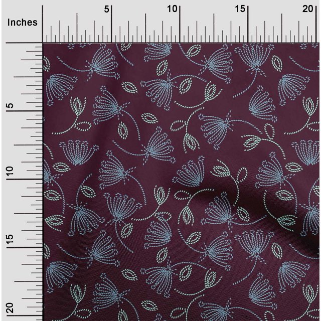 oneOone Polyester Lycra Feuilles & Tissu Imprimé Artistique Floral par la Cour 56 Pouces de Large