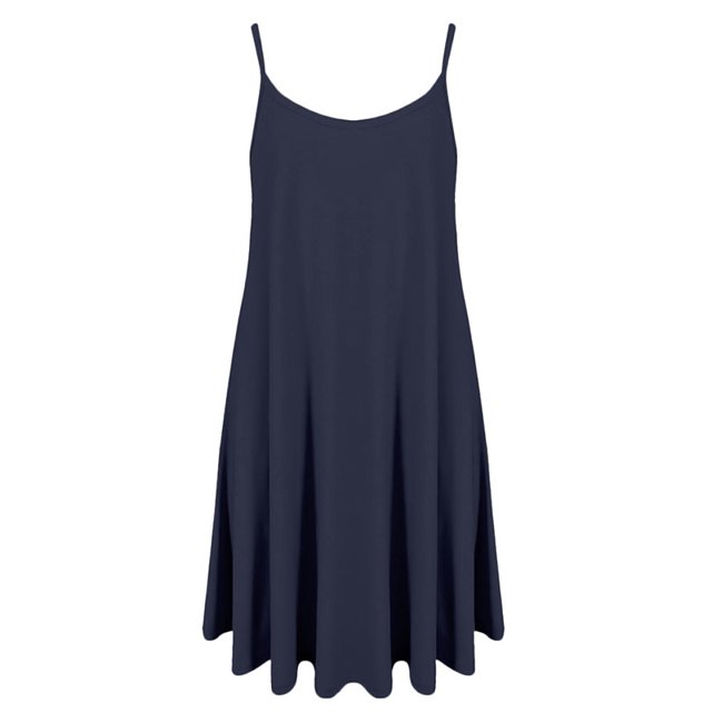 DYMADE Robe Débardeur d'Été Sans Manches Décontractée à Bretelles Spaghetti Couleur Unie pour Femmes