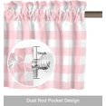 thumbnail image 4 of Christmas Valance Curtains for Kitchen Windows Rustic Pink White Buffalo Check Plaid Pattern Rod Pocket Window Treatment Toppers for Kitchen/Living Room/Bedroom/Bathroom, 54" X 18", Farmhouse, 4 of 5