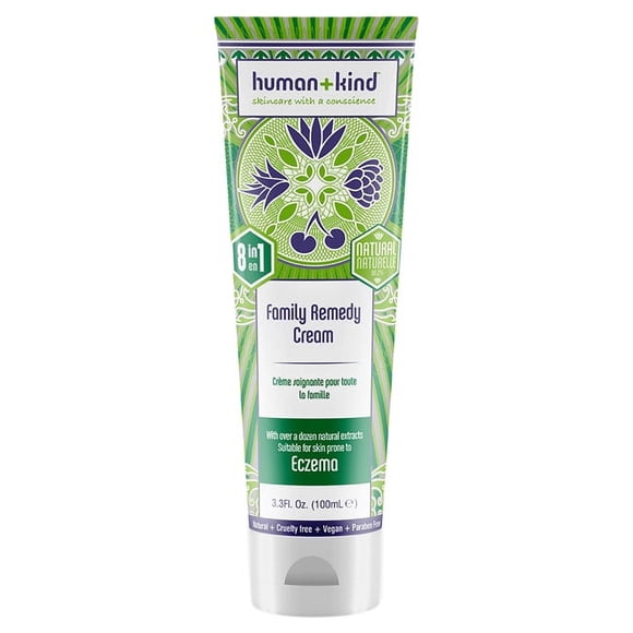 Human+Kind Family Remedy Cream | 8-in-1 Miracle Formula | For Red, Irritated, Itchy, Dry, Cracked Skin, Stretch Marks, S