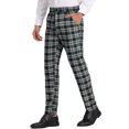 thumbnail image 4 of INSPIRE CHIC Pantalon à Carreaux pour Homme, Léger, Coupe Régulière, devant Plat, 30, Noir, 4 of 7