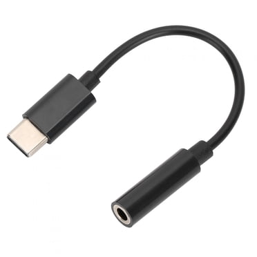 Herwey USB‐C Type C, Adaptateur USB‐C Type C Port vers Prise Audio Auxiliaire 3,5 mm Câble pour Écouteurs/écouteurs USB Noir, Type C vers Audio 3,5 mm