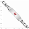 thumbnail image 3 of Sterling Silver Rhodium-plated Medical ID Curb Link Bracelet 8 Inch "Bracelets, 3 of 3