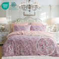 thumbnail image 1 of JOLUSERE Ensemble de Housse de Couette Boho Format Grand Lit, 3 Pcs Fleurs Vintage Roses Réversible Housse de Couette en Microfibre Douce, 1 of 10