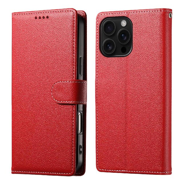 Case for FOXDOCK iPhone 16 Pro Max Wallet Case – Premium Leather, 3 Card Slots, Shockproof Protection
