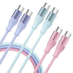 USB Type C Cable 2. 1A Fast Charging: [6ft 3Pack] USB C Cord Right Angle Compatible with Phone S23 S22 9 Note 10 USB C ChargerBlue Red Purple, Highspeed Charging, Power Delivery Cable.