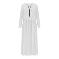 thumbnail image 4 of Gspmoly Robes Décontractées pour Femmes, Robe Décontractée à Taille pour Femmes à Manches Longues avec Fermeture Éclair, Robe à Col en V, Robes de Travail pour Femmes Offres Hebdomadaires, 4 of 5