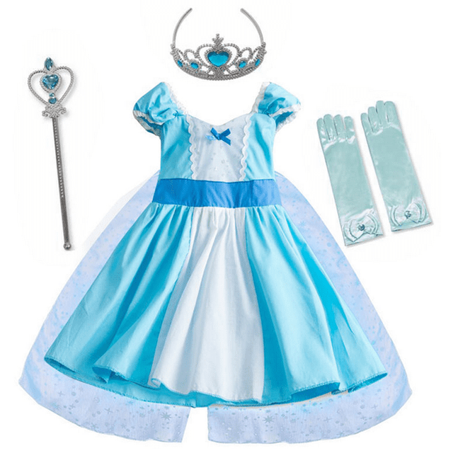 Girls Princess Dress Costume Cosplay Dress with Accessories