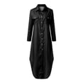 thumbnail image 4 of Ketyyh-chn99 Robes d'Été pour Femmes Plage Décontracté Robe d'Été de Plage Décontractée Robe Courte Ample Confortable à Rayures Manches Longues Longue Robe Noir,2TG, 4 of 5