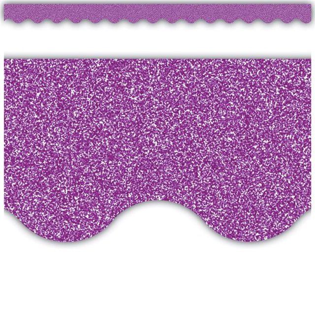 Teacher Created Resources TCR77022 Purple Glitz Scalloped Border Trim