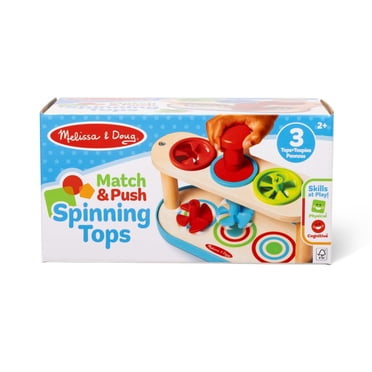 Melissa & Doug Match & Push Spinning Tops Developmental Skills Toy for Girls and Boys 2+ - FSC Certified