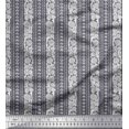 thumbnail image 1 of Soimoi Polyester Crepe Fabric Leaves & Floral Block Print Fabric by The Yard 52 Inch Wide, 1 of 3