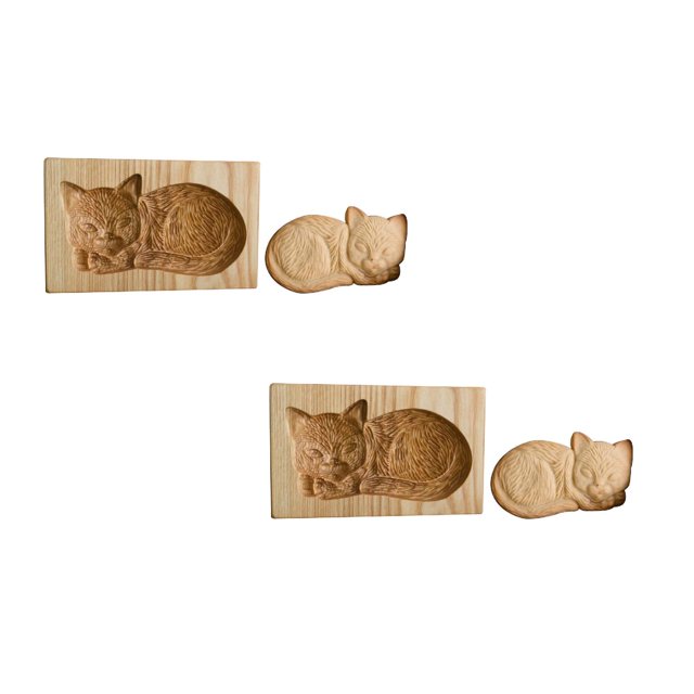 Oleegame 2PC Cookie Mold DIY Baking Moulds Wooden Cookie Cookie Moulds Embossing Craft Decorative Baking Tools For Christmas Thanksgiving Christmas Kitchen