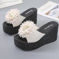 thumbnail image 5 of LSLJS Sandales Femmes Décontractées à Bout Ouvert Talons Hauts Épais Wedge Chaussures Fleurs Exquises Pantoufles, 5 of 5