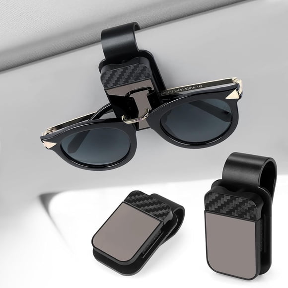 Vensio 2 Pcs Support Noir pour Lunettes de Soleil Pince pour Pare-Soleil de Voiture Support de Lunettes à une Main Universel pour VUS Camion