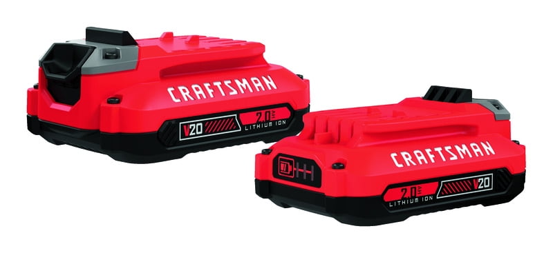 CRAFTSMAN V20 Lithium Ion Battery, 2.0-Amp Hour, 2 Pack (CMCB202-2)