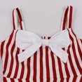 thumbnail image 4 of HKEJIAOI Liquidation d'Économies Robes Décontractées pour Femmes Cadeau de Noël Femmes Mode Décontractée Aguichant Été à Bretelles Nœud Décoratif Imprimé Rétro Panneau Robe Contrastée Rouge, 4 of 8