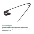 thumbnail image 4 of Unique Bargains 1.69 Inch Metal Sewing Pins Safety Pins with Box for Office Home Black 60 Pack, 4 of 4